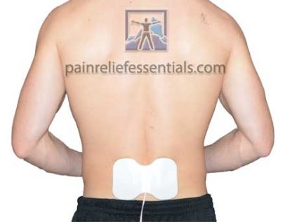 man's back with butterfly electrode placement