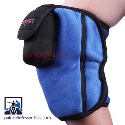 Cordless knee infrared heating pad on knee